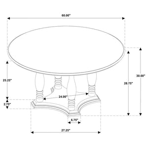 Landon - Round Wood Pedestal Dining Table - Rich Brown