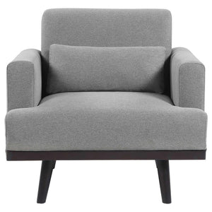 Blake - Upholstered Chair With Track Arms - Sharkskin And Dark Brown