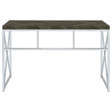 Grimma - Writing Office Desk - Rustic Gray And Chrome