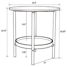Delfin - Round Glass Top Side End Table - Black And Brown