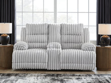 Rhines Falls - Alloy - Double Reclining Power Loveseat With Console
