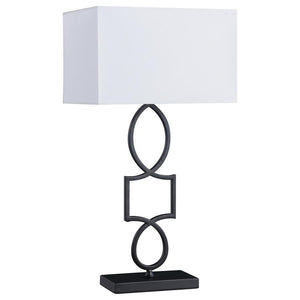 Leorio - Rectangular Shade Table Lamp - White And Black