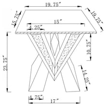 Taffeta - Glass Top Mirrored Acrylic Table