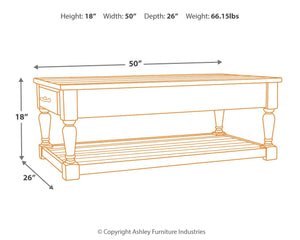 Shawnalore - Whitewash - Rectangular Cocktail Table