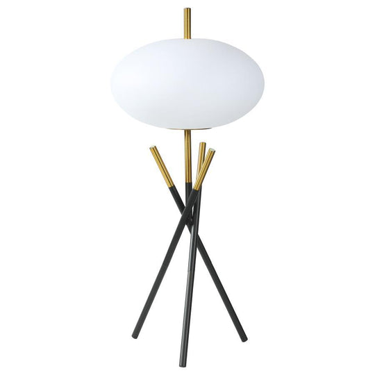 Layton - White Orb Shade Tripod Table Lamp - Black
