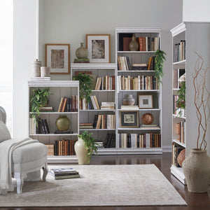 Magnolia Manor - Stepped Bookcase Wall - White
