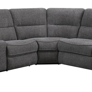 Aurora - 3 Piece 3-Power Reclining Sectional - Lunar Gray