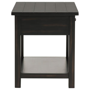 Payne - 1 Drawers Wood End Table with Shelf