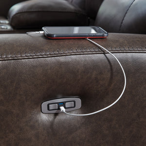 Crossplex - Smoke - Power Recline Sofa With Adjustable Headrest