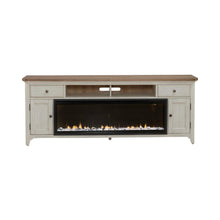 Fireplace TV Consoles - 652 80" Console With Fire FT - White