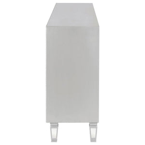Leticia - 3-Drawer Mirrored Storage Accent Cabinet - Silver