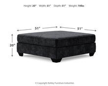 Lavernett - Oversized Accent Ottoman - Charcoal