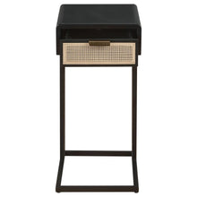 Amherst - 1-Drawer Radio Weave Cane Metal Side Table