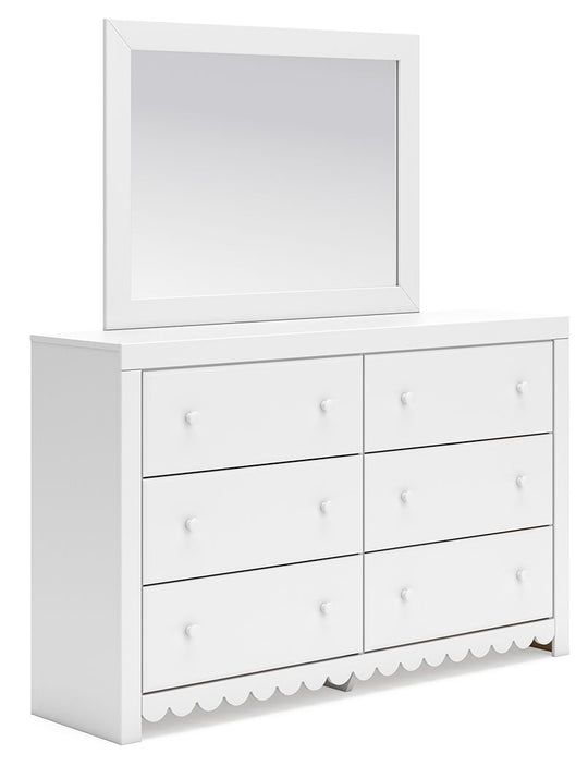 Mollviney - Dresser And Mirror - White