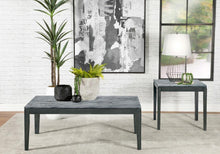 Mozzi - Square Faux Marble Side End Table - Gray And Black