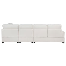 Delmar - Velvet Upholstered Sectional Sofa Skirted Base - Latte