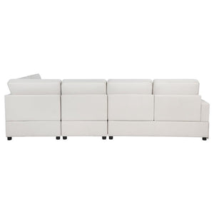 Delmar - Velvet Upholstered Sectional Sofa Skirted Base - Latte