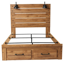 Pasklyn - Brown - King Panel Storage Bed