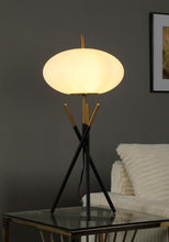 Layton - White Orb Shade Tripod Table Lamp - Black