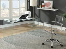 Ripley - Tempered Bent Glass Writing Desk Clear - Clear Glass