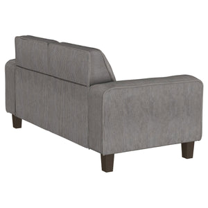 Deerhurst - Upholstered Track Arm Tufted Loveseat - Charcoal