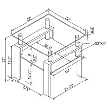 Dyer - 1-Shelf Rectangular Glass Top Table