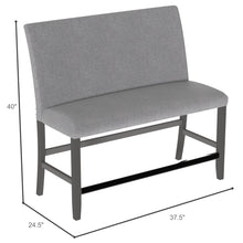 Seneca - Upholstered Back Bench - Walnut Ash