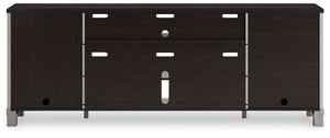 Darborn - XL TV Stand W/Fireplace Option - Gray / Brown