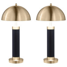 Conroe - Dome Shade Pillar Table Lamp (Set of 2) - Black
