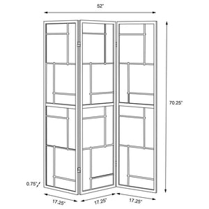 Damis - 3-Panel Room Divider Folding Shoji Screen - Black