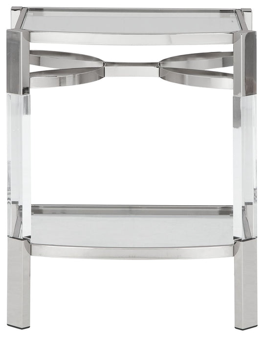 Chaseton - Accent Table - Clear / Silver Finish