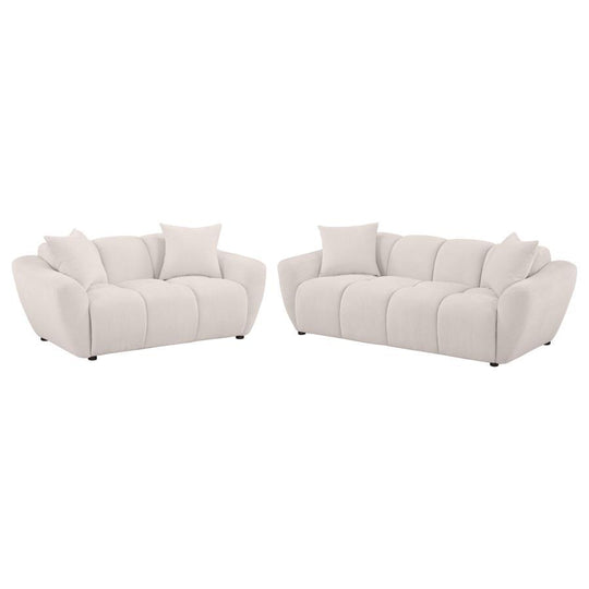 Destino - Chenille Splayed Arm Sofa Set