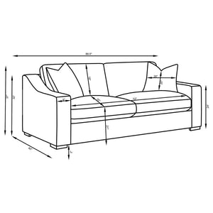 Ashlyn - Fabric Upholstered Track Arm Sofa - Sand