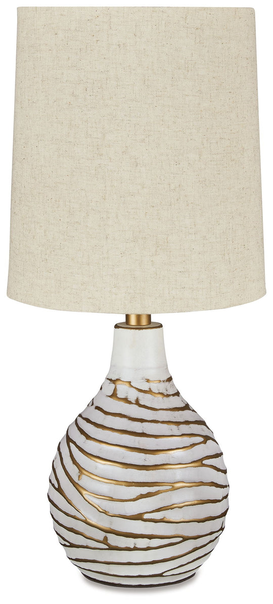 Aleela - Metal Table Lamp  - White / Gold Finish