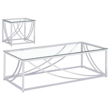 Lille - 2 Piece Glass Top Coffee And End Table Set - Chrome