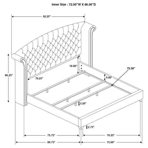 Melody - Upholstered Wingback Bed