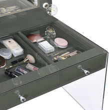 Afshan - 3-Drawer Vanity Set With Lighting - Gray High Gloss