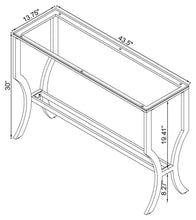 Saide - Rectangular Glass Top Entryway Console Table - Chrome