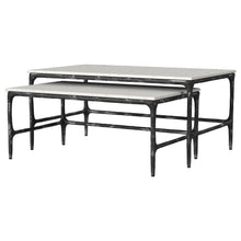 Ebby - 2-Piece Genuine Marble Top Nesting Coffee Tables - White