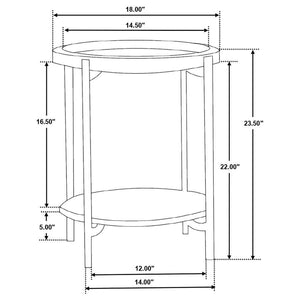 Adhvik - Round Table With Marble Shelf