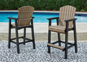 Fairen Trail - Black / Driftwood - Tall Barstool (Set of 2)