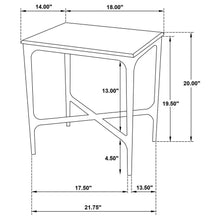 Baldwin - Rectangular Marble Top Side Table - White And Gold