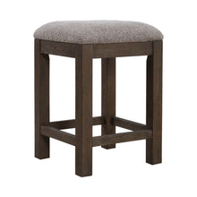 Cascade Falls - Upholstered Console Stool - Satin Espresso / Gray