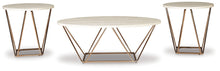 Tarica - Occasional Table Set (Set of 3) - White / Metallic
