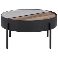 Ozella - Round Table With Hidden Storage Sandy