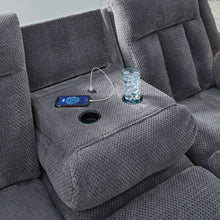 Observation - Steel - Reclining Power Sofa With Drop Down Table