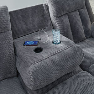 Observation - Steel - Reclining Power Sofa With Drop Down Table