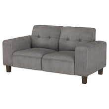 Deerhurst - Upholstered Tufted Track Arm Loveseat - Charcoal