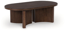 Korestone - Dark Brown - Oval Cocktail Table