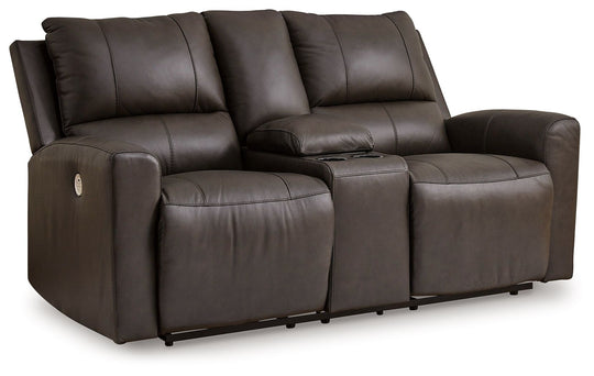 Boxmere - Dbl Power Reclining Loveseat with Console - Storm